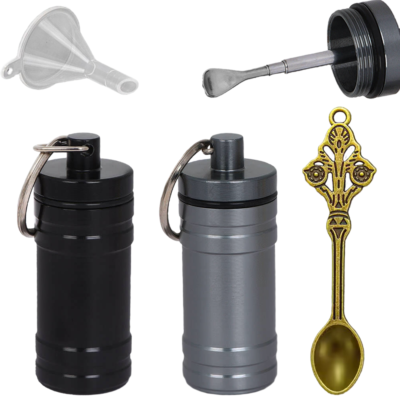 Portable Spice Container with Spoon, Salt and Pepper Shaker Dispensers for Travel and Outdoor Camping